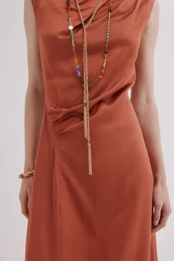 Alessia. Vestido midi satinado