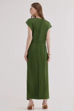 Amelia. Vestido midi drapeado