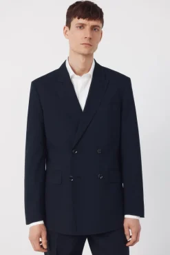 Americana traje cruzada dynamic estructura azul