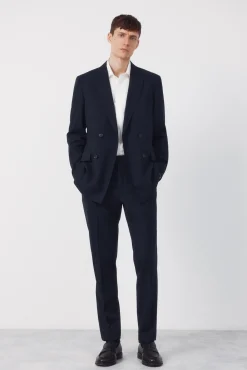 Americana traje cruzada dynamic estructura azul