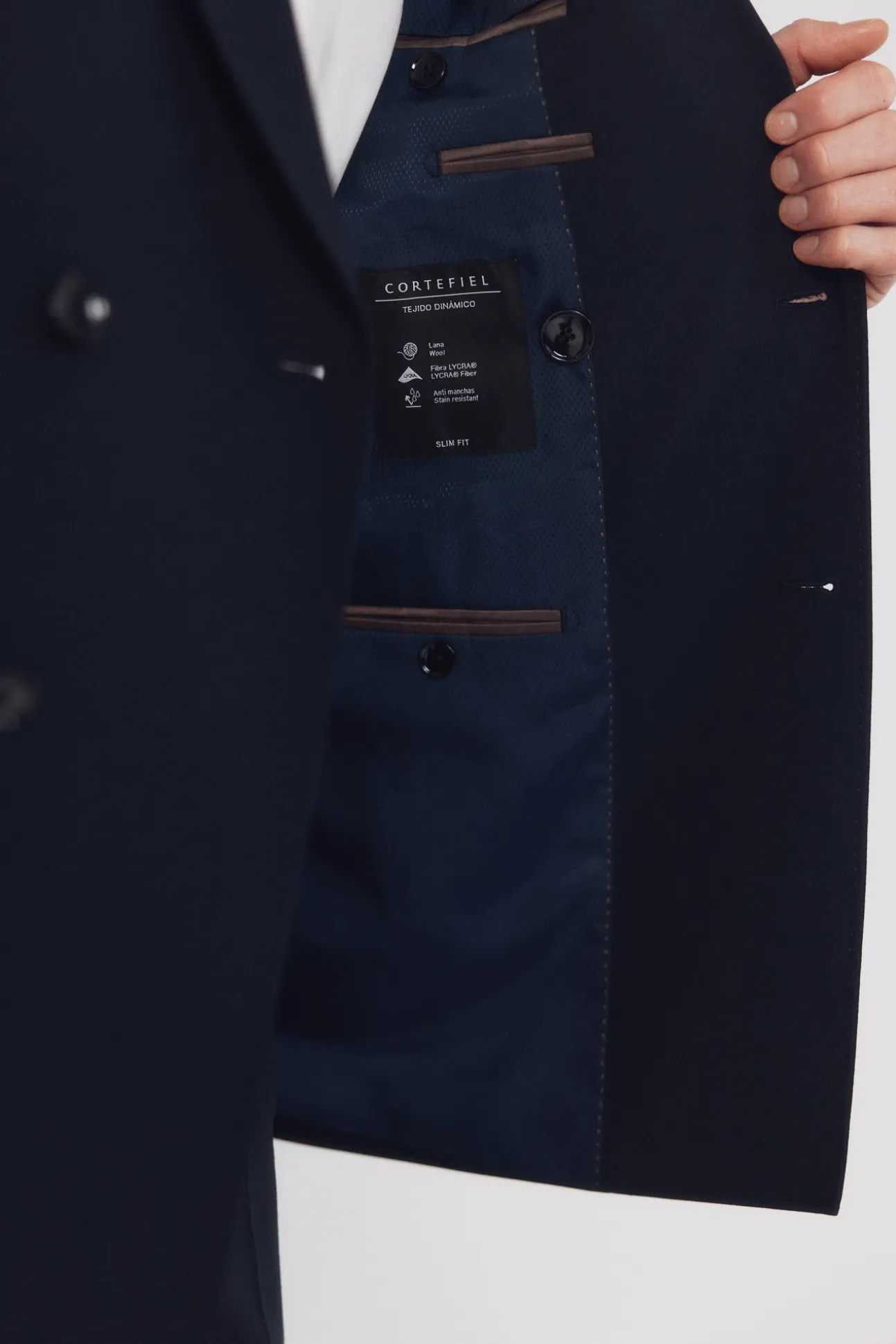 Americana traje cruzada dynamic estructura azul
