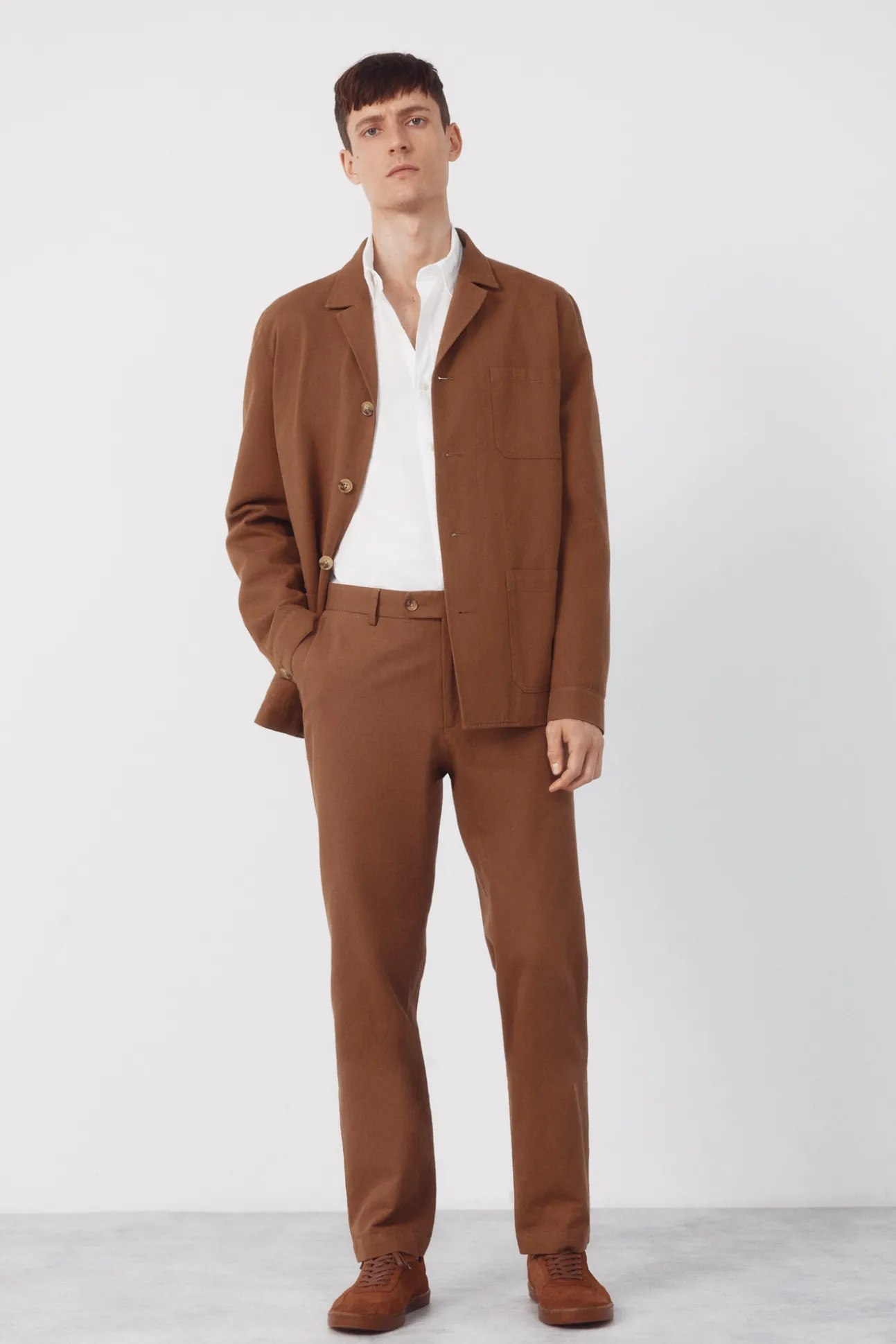 Americana traje mezcla lino coordinada