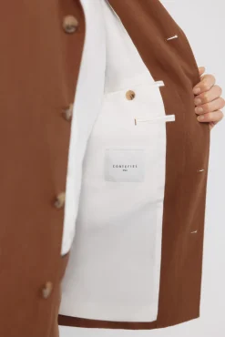 Americana traje mezcla lino coordinada