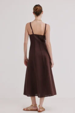 Antonela. Vestido midi lino