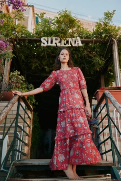 Asha. Vestido midi fluído