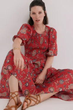 Asha. Vestido midi fluído