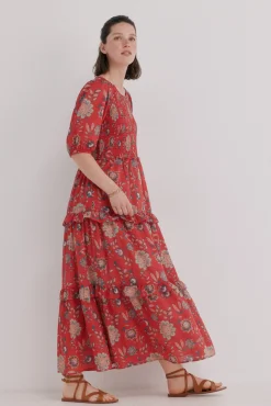 Asha. Vestido midi fluído