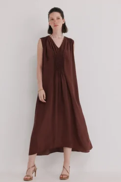 Aura. Vestido midi fluído