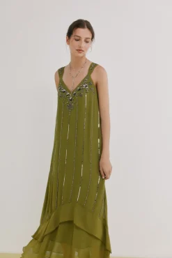 Aurore.Vestido abalorios