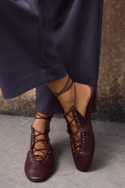 Bailarina piel cordones
