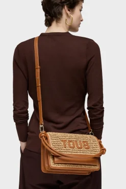 Bandolera mediana camel Audree Rafia