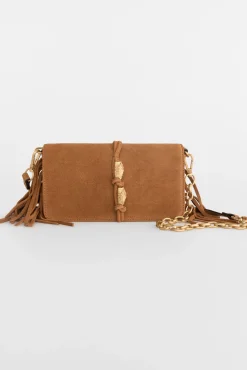 Bandolera piel flecos