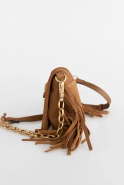 Bandolera piel flecos