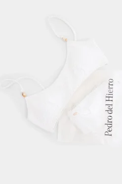 Bikini tejido de jacquard y abalorios