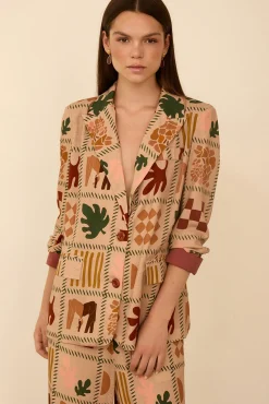 Blazer fluido estampado