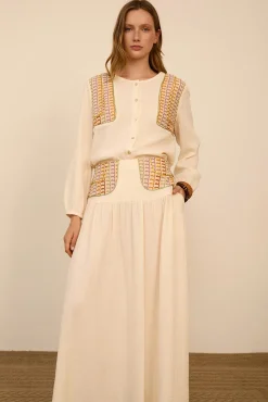 Blusa bimateria con pañuelo