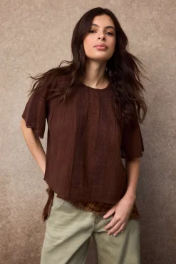 Blusa detalles encaje