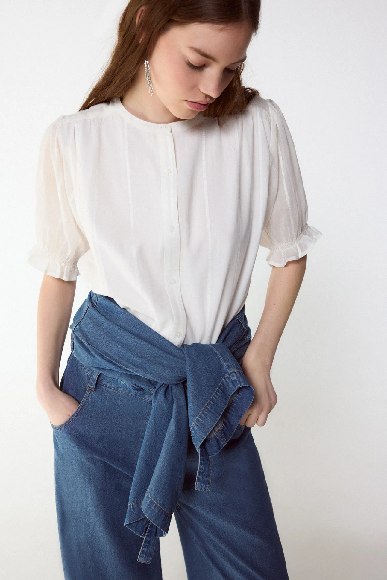 Blusa dobby fluido