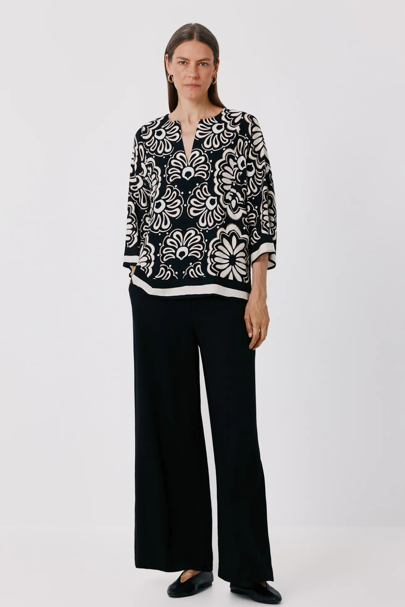 Blusa estampada túnica amplia