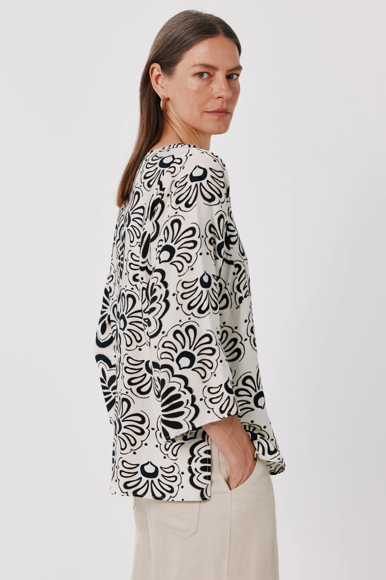 Blusa estampada túnica amplia
