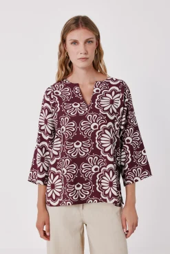 Blusa estampada túnica amplia
