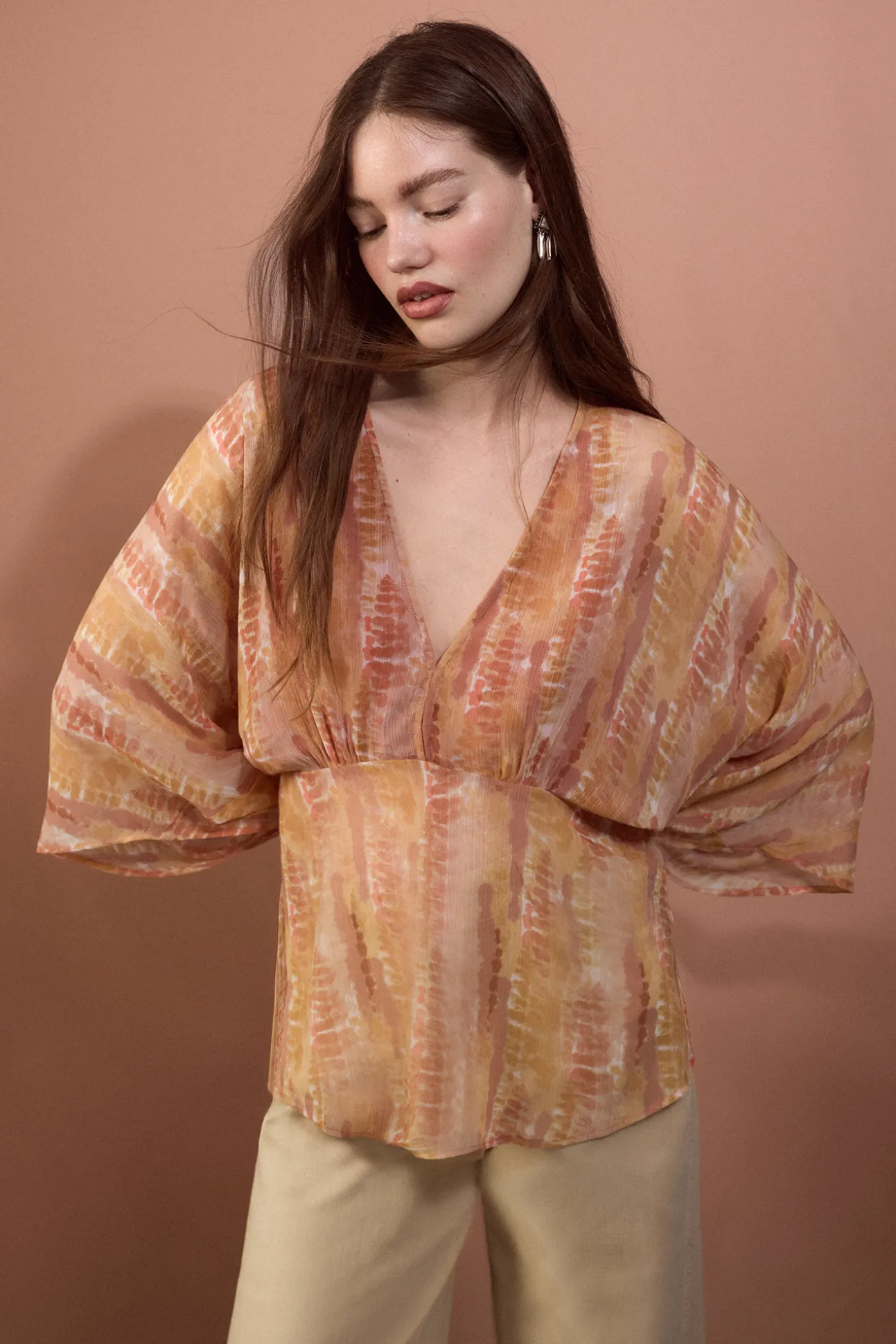 Blusa fluida estampada