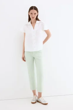 Blusa lino manga corta