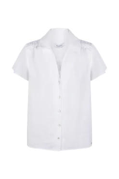 Blusa lino manga corta