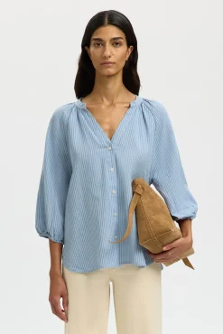 Blusa manga 3/4 lino