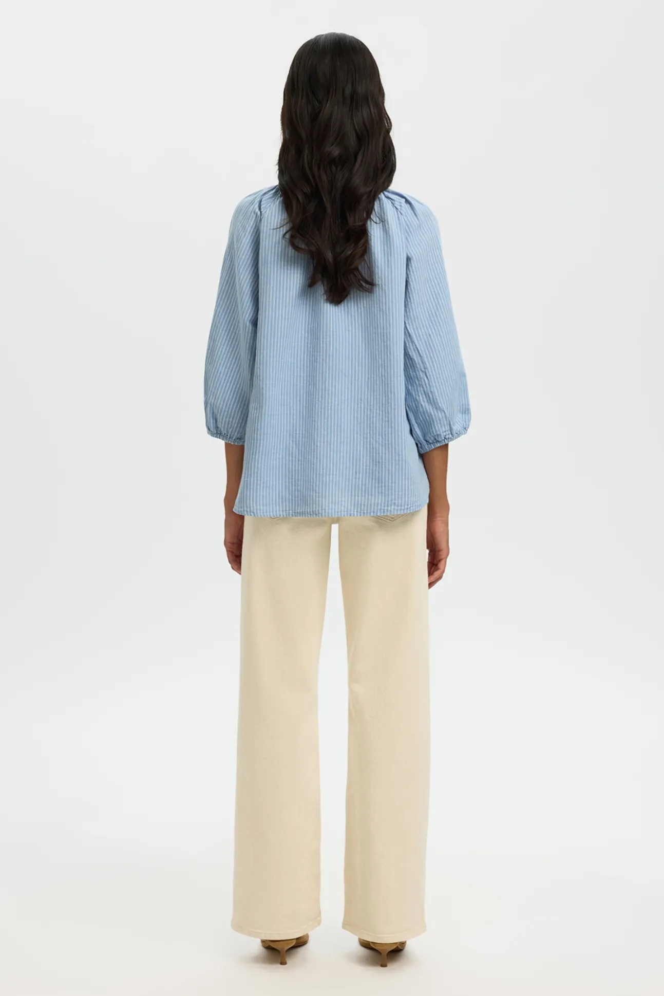 Blusa manga 3/4 lino