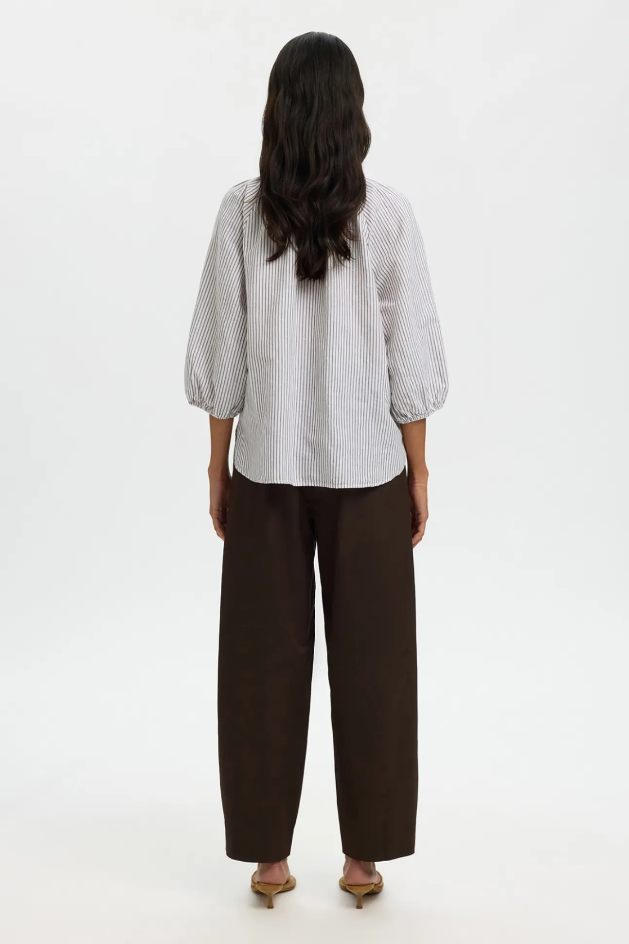 Blusa manga 3/4 lino