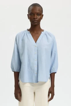 Blusa manga 3/4 lino