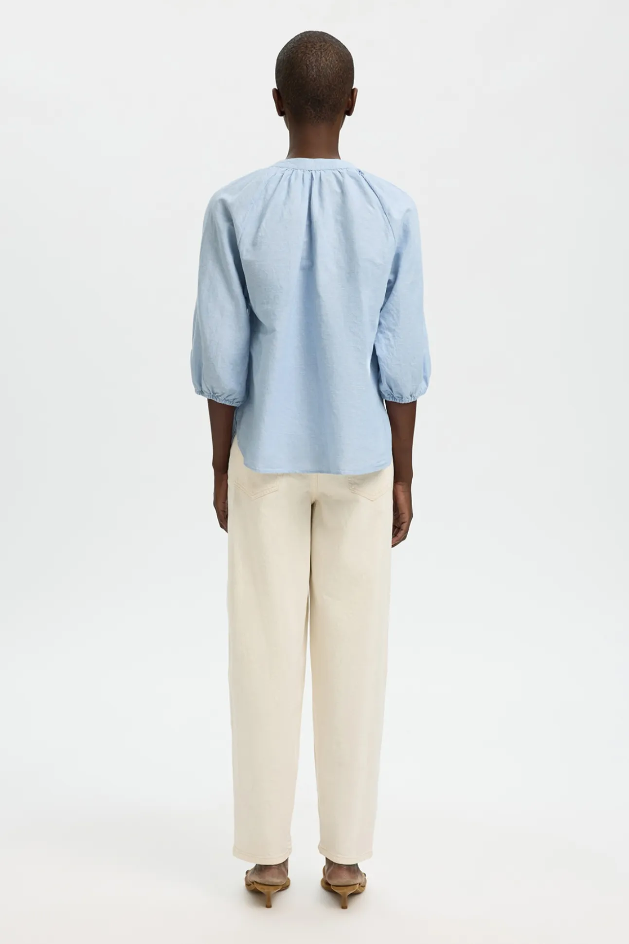 Blusa manga 3/4 lino