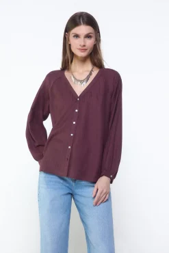 Blusa plisada fluida