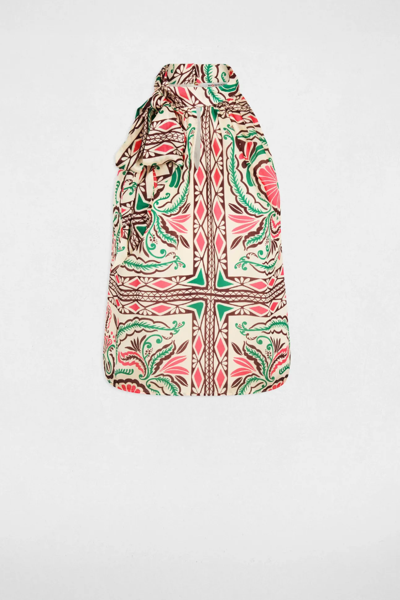 Blusa satinada con cuello alto