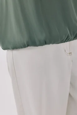 Blusa satinada manga corta