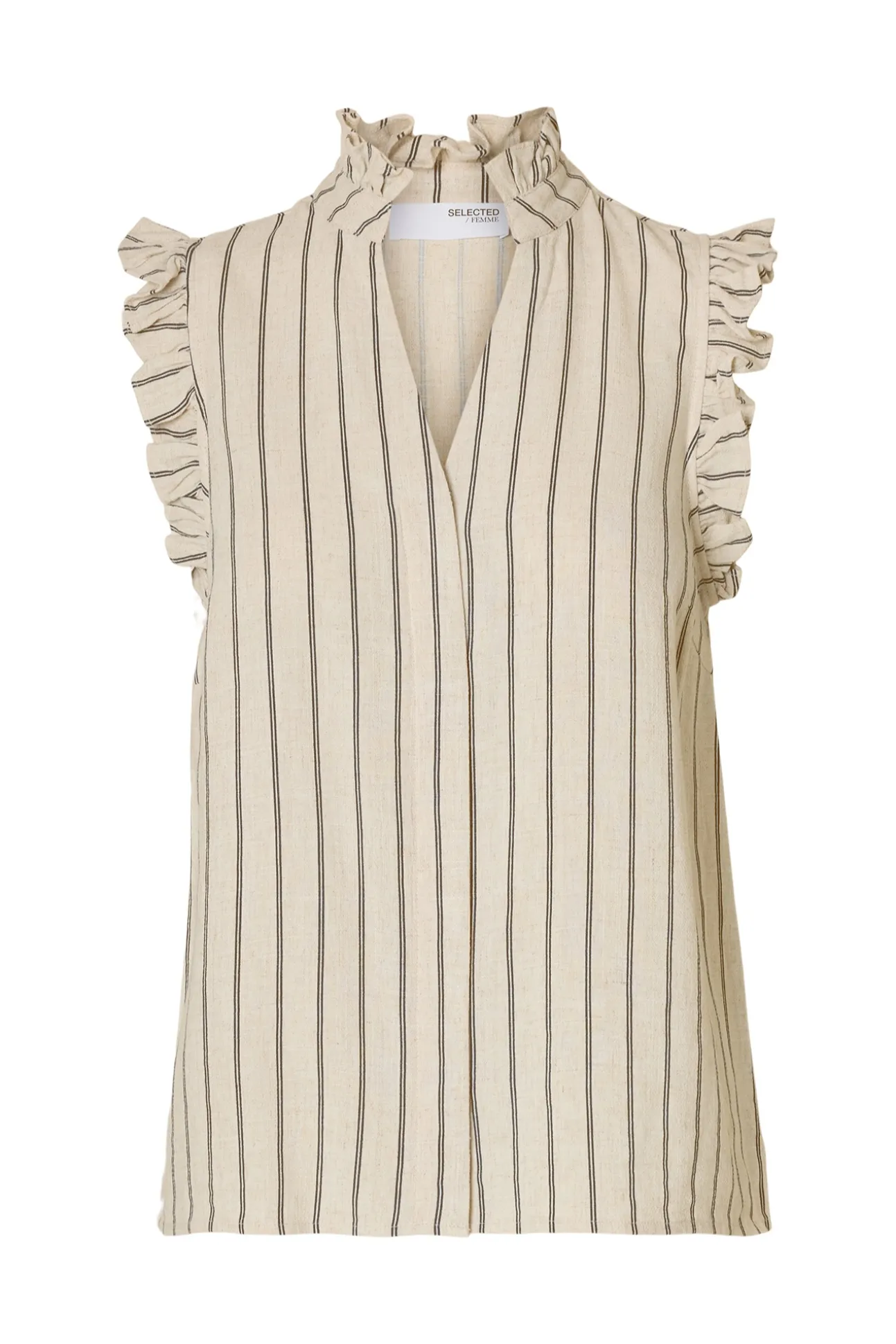 Blusa sin mangas y volantes
