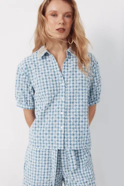 Blusa vichy bordada