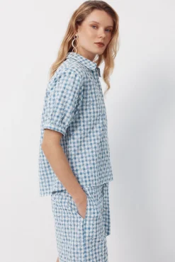 Blusa vichy bordada