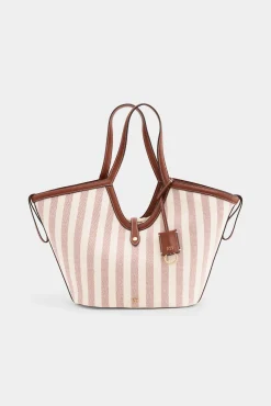Bolso capazo tejido rayas
