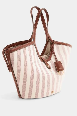 Bolso capazo tejido rayas