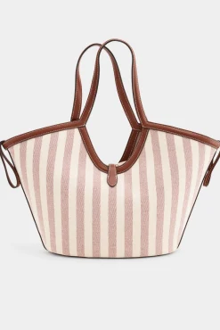 Bolso capazo tejido rayas