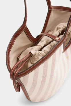 Bolso capazo tejido rayas