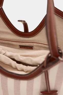Bolso capazo tejido rayas
