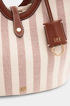 Bolso capazo tejido rayas