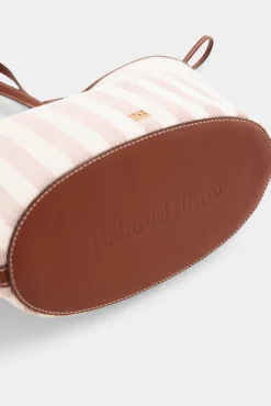Bolso capazo tejido rayas