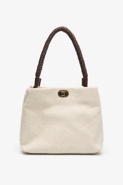Bolso rafia asa trenzada