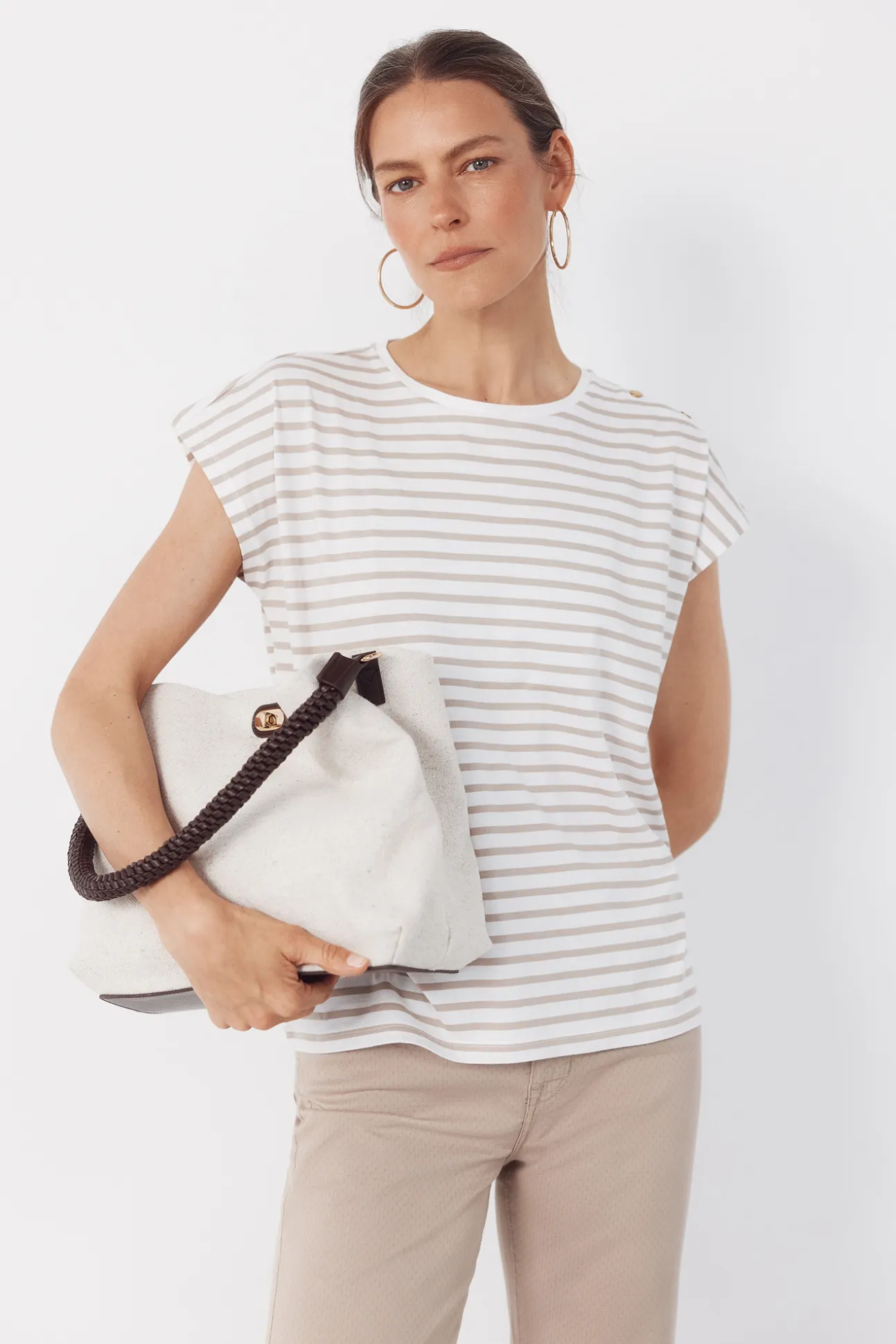 Bolso rafia asa trenzada