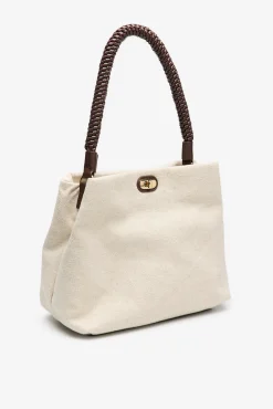 Bolso rafia asa trenzada
