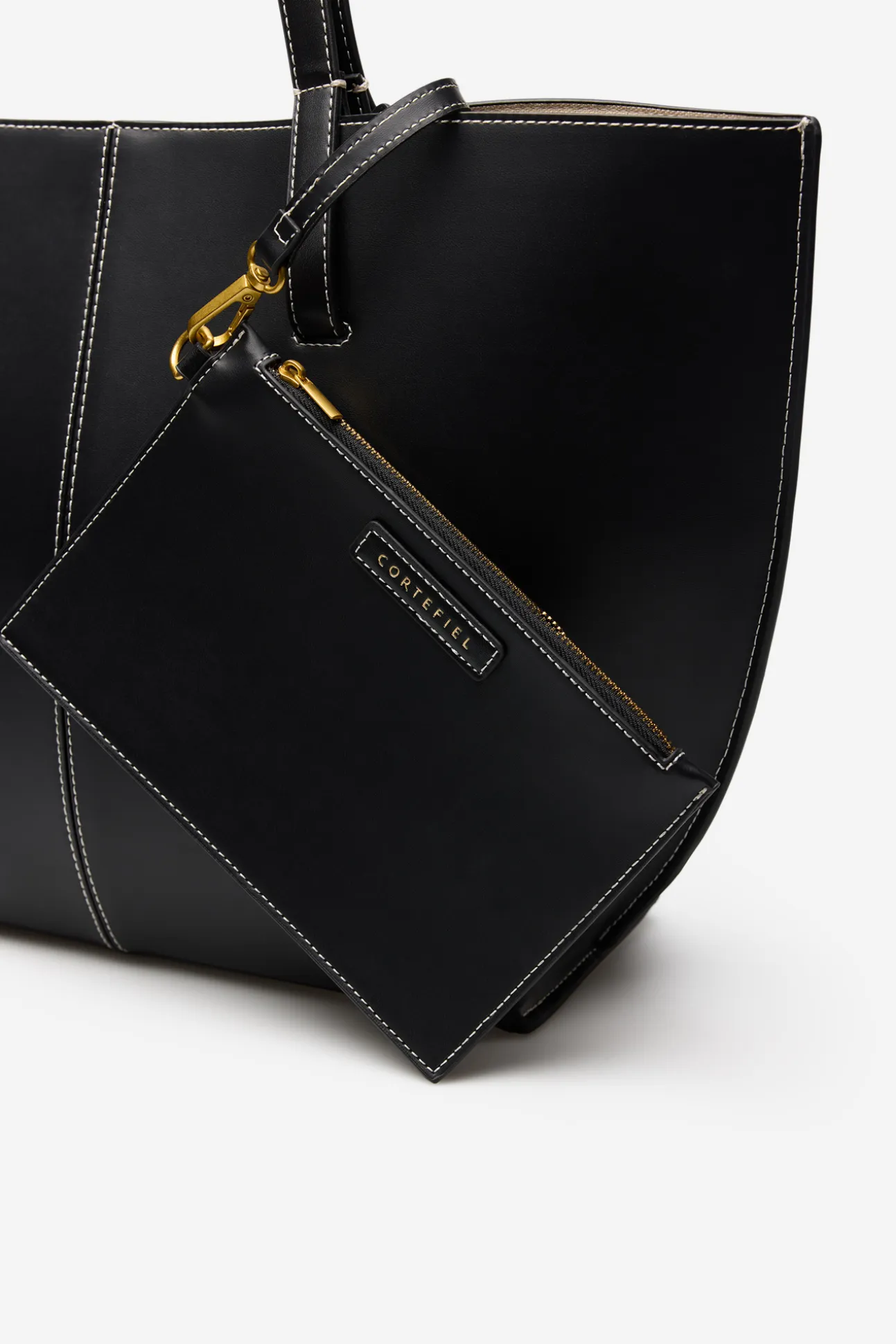 Bolso shopper básico pespuntes